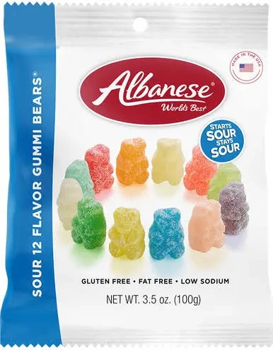 Albanese 12 Flavor Sour Gummy Bears (3.5oz)