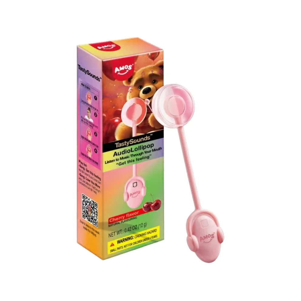 Amos Tastysounds Sweet Pop Music Cherry Lollipop