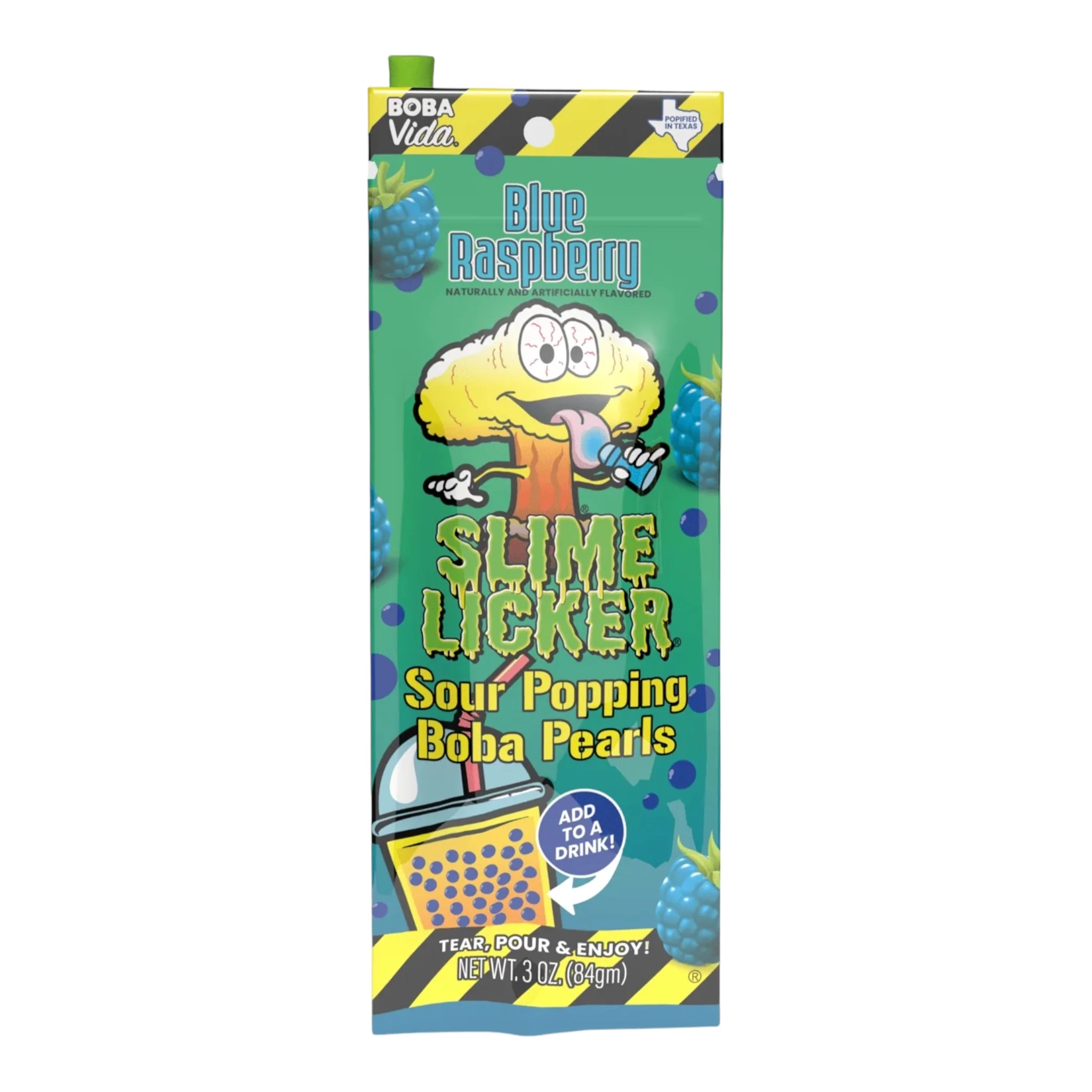 Blue Raspberry Slime Licker Sour Popping Boba Pearls - 3oz