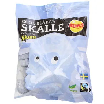 Bubs - Cool Blueberry Foam Skulls Swedish Gummies (90g)
