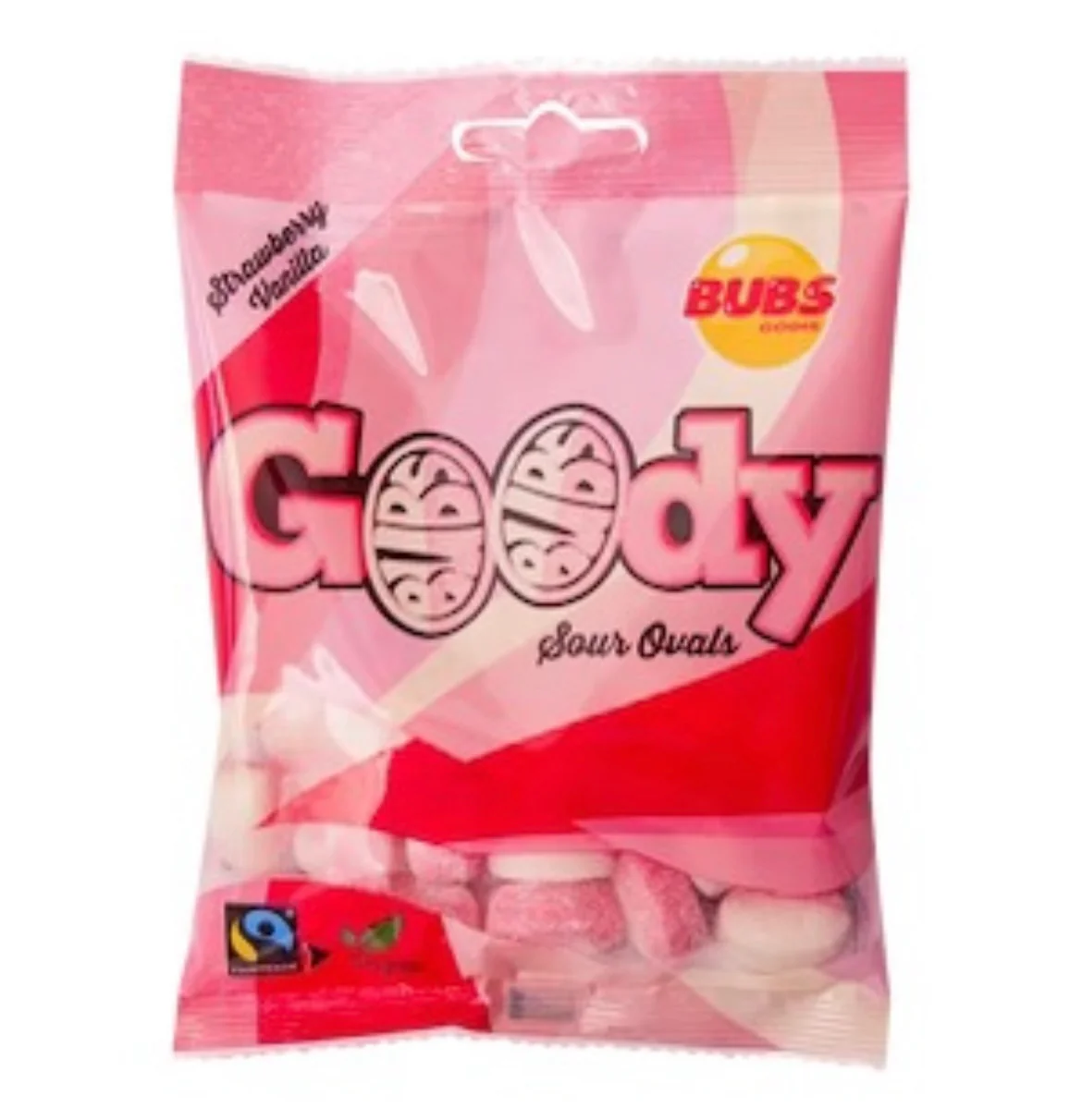 Bubs - Sour Strawberry & Vanilla Ovals Swedish Gummies (90g)