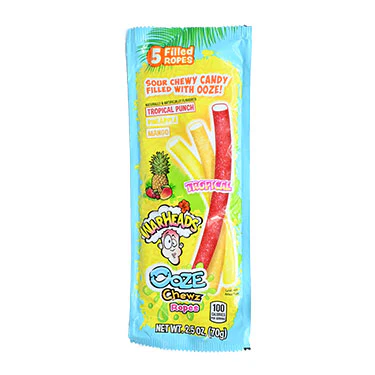 LWarheads Ooze Chewz Tropical Ropes 2.5oz Bag