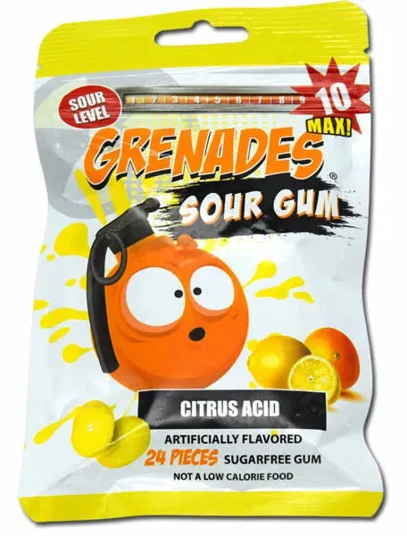 Grenades Sour Gum - Citrus Acid (24 pieces)