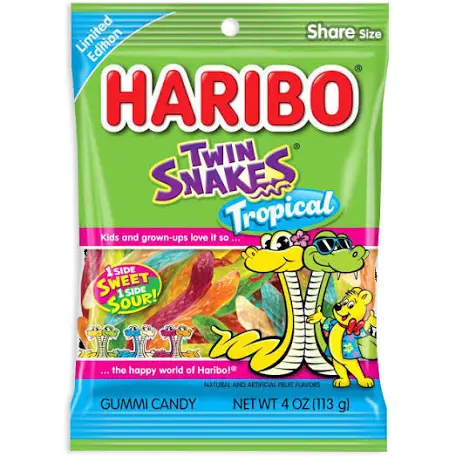 Haribo Twin Snakes - Tropical (4oz)