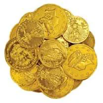 Milk Chocolate Gold Foiled Coins (4oz)