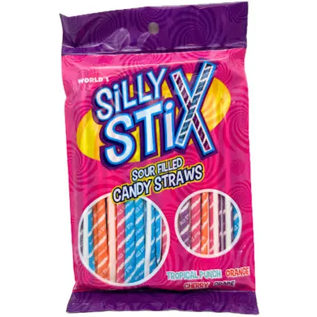 Silly Stix Sour Filled Candy Straws Assorted (2.75oz)
