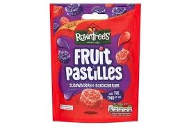 Rowntrees Fruit Pastilles - Strawberry and Blackcurrant Pouch 5oz