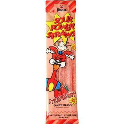 Sour Power Straws - Strawberry