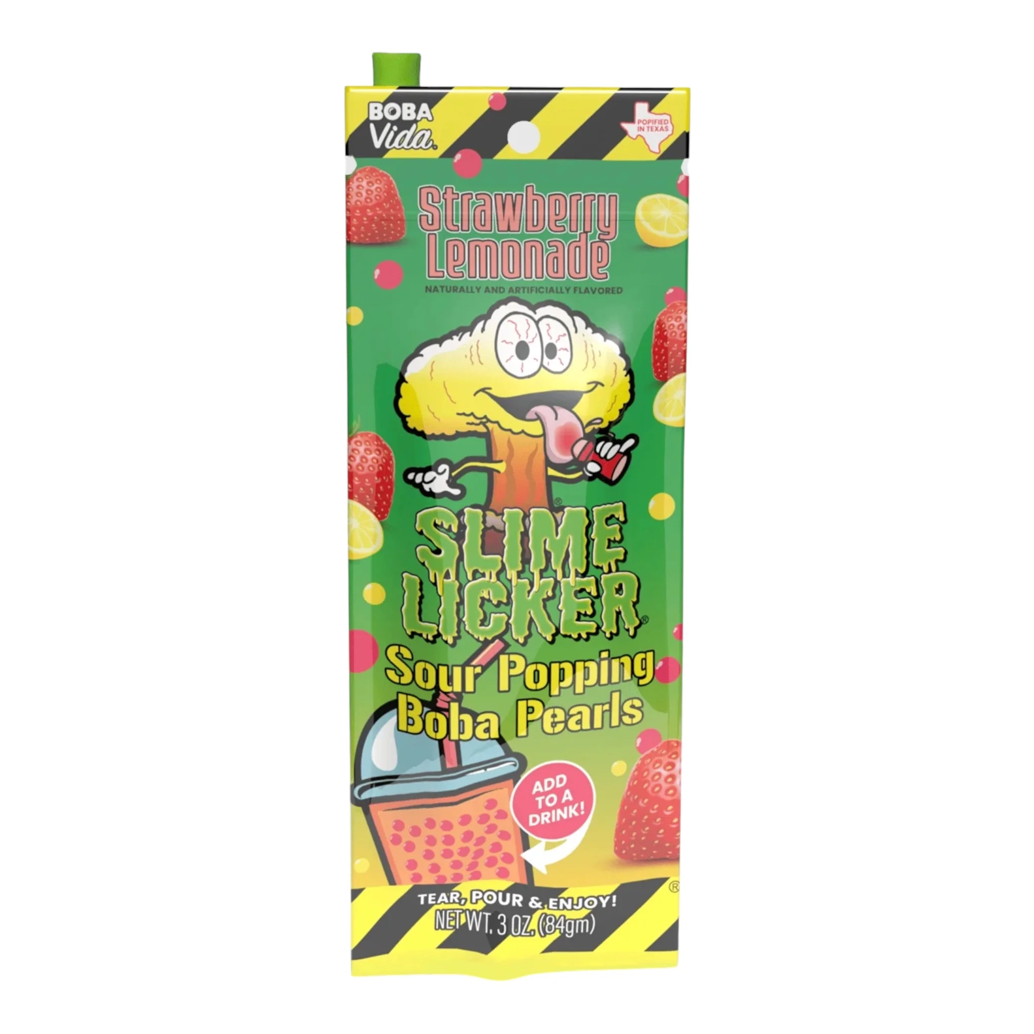Strawberry Lemonade Slime Licker Sour Popping Boba Pearls - 3oz