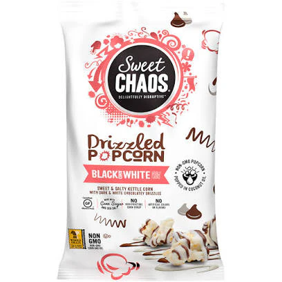 Sweet Chaos Drizzled Popcorn - Black and White (1.5oz)